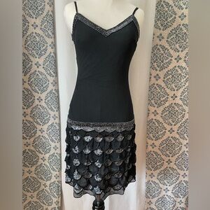 Black 20’s inspired cocktail dress.